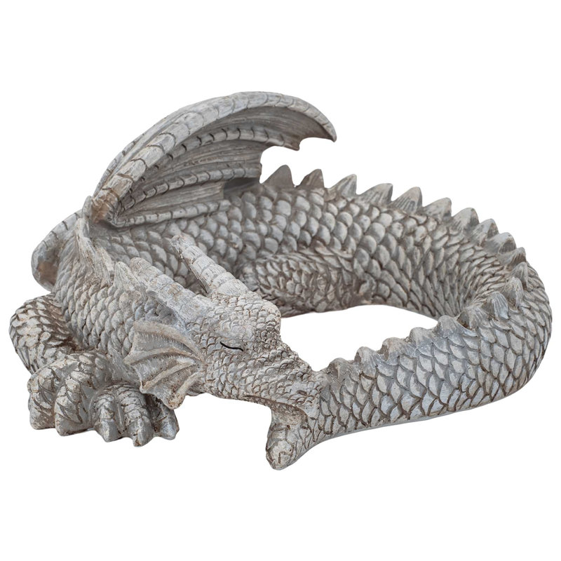 Sculpture jardin jardin de dragon gris