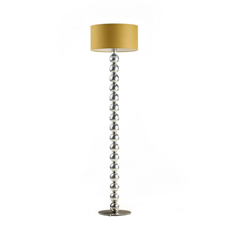 Moody 158cm Traditional Floor Lamp, Mustard, Silver