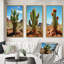 «Green Blue Cactus Desert Guardian Organ», 3 pièces sur toile-848306405-848306403