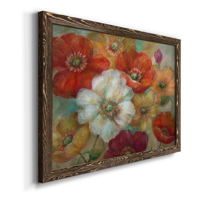 Poppycentric - Peinture sur toile encadrée