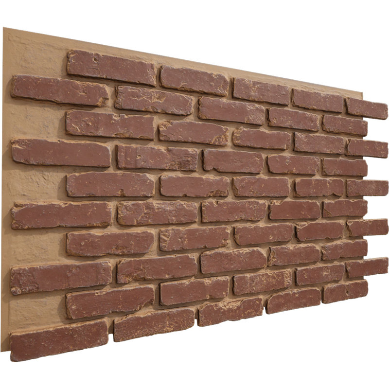EverStone Aged Brick Faux Brick Panel, 46 7/8"W x 27"H x 1 1/4"D, Cabernet Colour, Cabernet
