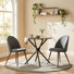 Ensemble de table de salle à manger 3 pièces avec 2 chaises rembourrées, 2 sièges