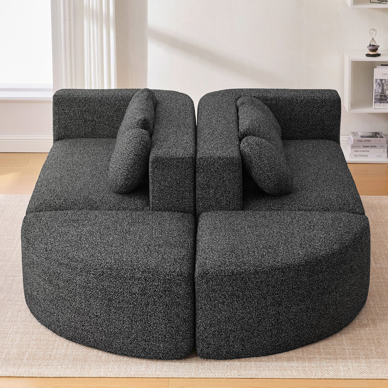 Canapé modulaire Boneless Couch, Bouclé noir