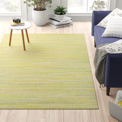 Tapis d'intérieur rayé jaune Garbielle Performance