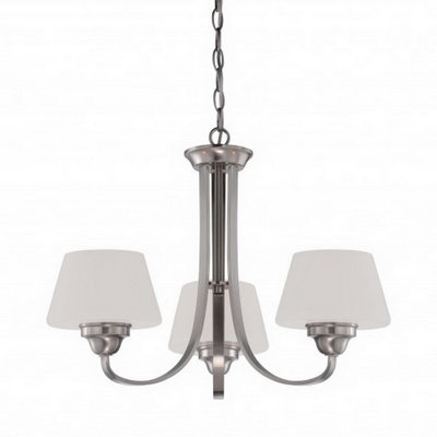 Lustre traditionnel / classique à 3 lumières avec abat-jour Pokorny