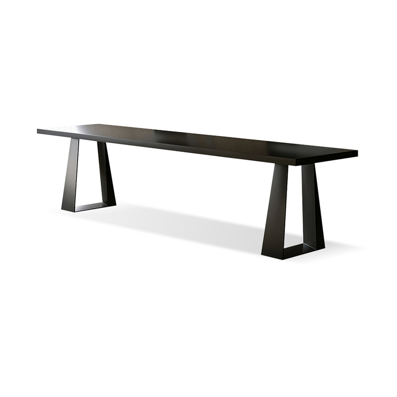Black Rectangular Solid Wood Writing desk, 29.53"H*94.49"W*23.62"D