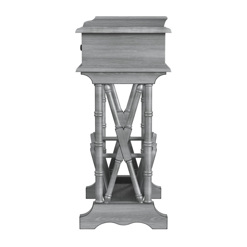 Cummings End Table with Storage, Gray