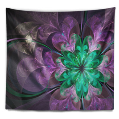 Tapisserie florale mauve scintillante