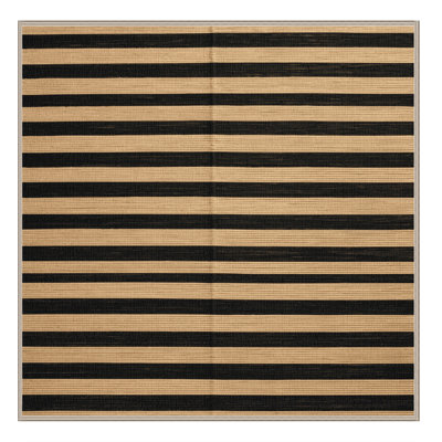 Tapis beige à rayures horizontales lavable à la machine