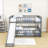 Wood Bunk Bed With Slide And Guardrails-668967440-668967439