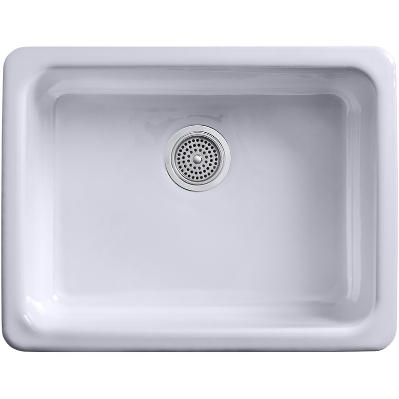IronTones 24.25" x 18.75" x 8.25" Top-/Under-Mount Single-Bowl Kitchen Sink, Gris lavande
