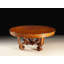 Italian Round Solid Walnut Dining Table with Inlaid Top and Pedestal Base