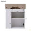 Meuble-lavabo flottant moderne de 21,6 po avec lavabo en céramique - parfait pour les petites salles de bain, rangement à droite
