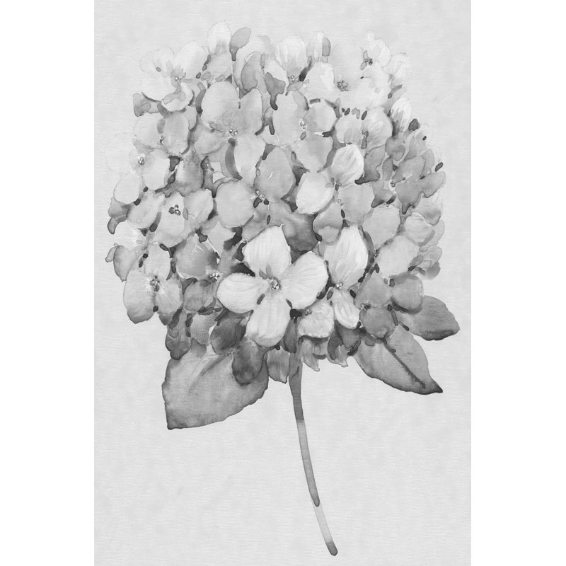 Silvertone Floral II - Painting, 122cm H x 81cm W, Black Floater Framed