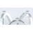 Husha Contemporary Glass Top Dining Table w/ 3-Ring Base