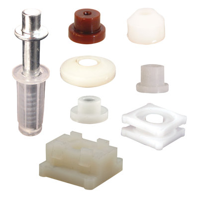 Bi-Fold Door Top Pivot and Cap Repair Kit, Plastic Base Fits 3/8 in. Diameter, 7 Pairs Cap Assortment, Spring-Loaded (Pack of 2)