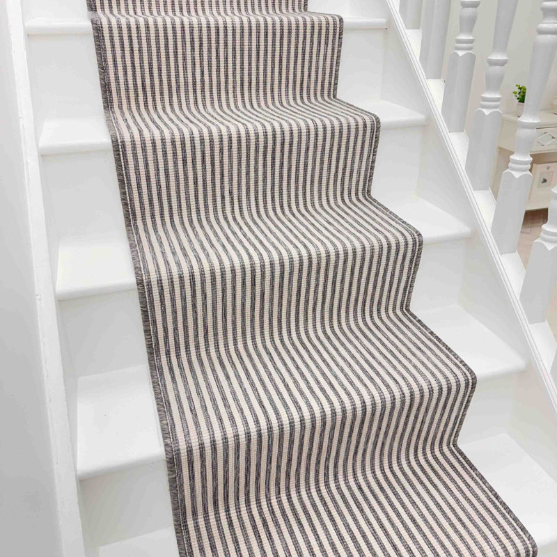 Stair Runner Striped Flatweave Area Rug, Runner 70 x 480 cm