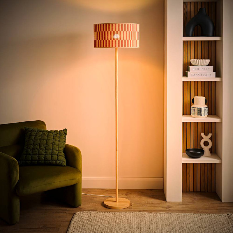 179.5cm Matte Traditional Floor Lamp, Cream, No