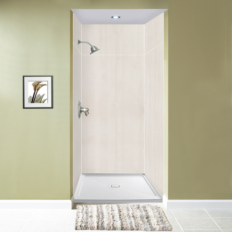 Mur de douche à 6 panneaux Expressions, Chêne blanchi, H 96 po x l 48 po x P 48 po