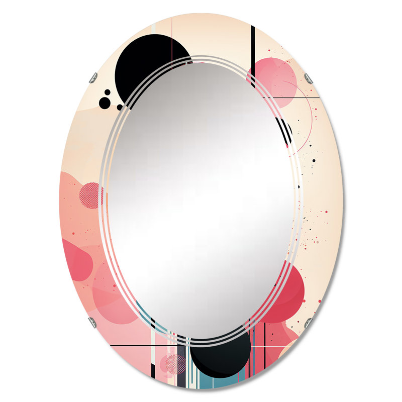 Storyville - Miroir mural moderne ovale, 30 po x 20 po