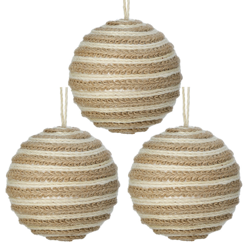 Ornement boule de jute tissé 5 po 