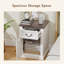 Ensemble de 2 tables d'appoint avec tiroirs et armoire, blanc
