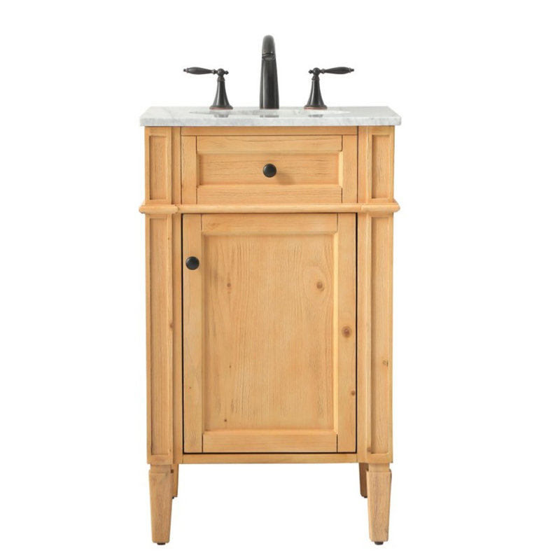 Rivers 21'' Single Bathroom Vanity with Marble Top, Natural