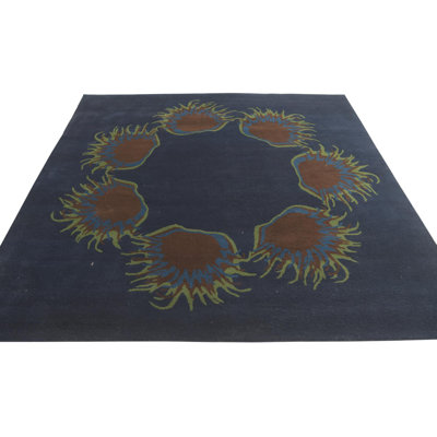 Tapis carré bleu marine Navin