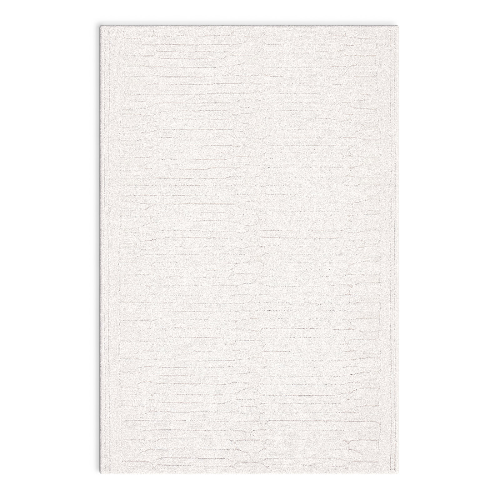 Elona Ivory Hand-Tufted Abstract Wool Rug, Rectangle 4' x 6'