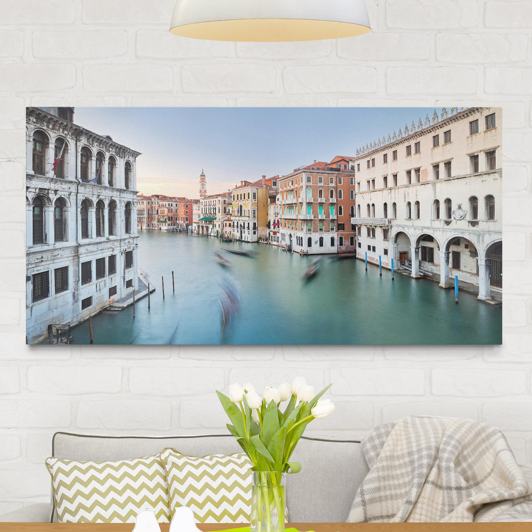 Leinwandbild Canale Grande Blick von der Rialtobrücke Venedig