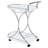 Allen White And Chrome 2-Tier Glass Shelf Metal Bar Cart-84112216