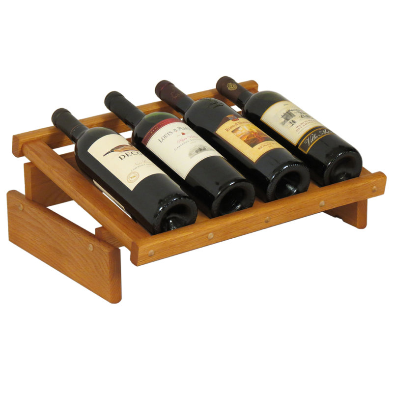 Support à vin de table Geis, Chêne moyen, H 6,5 po x l 17,625 po x P 12,875 po