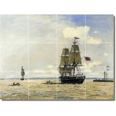 24" x 18" Ceramic Painting Decorative Mural Tile 6" x 6"