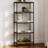 Nay  5-Tier Open Bookshelf - Industrial Bookcase with Steel Frame - Etagere Shelving Unit for Decoration, Storage, and Display-1539070657
