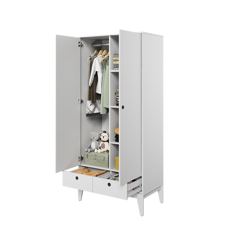 Sloat 2 Door Solid + Manufactured Wood Wardrobe
