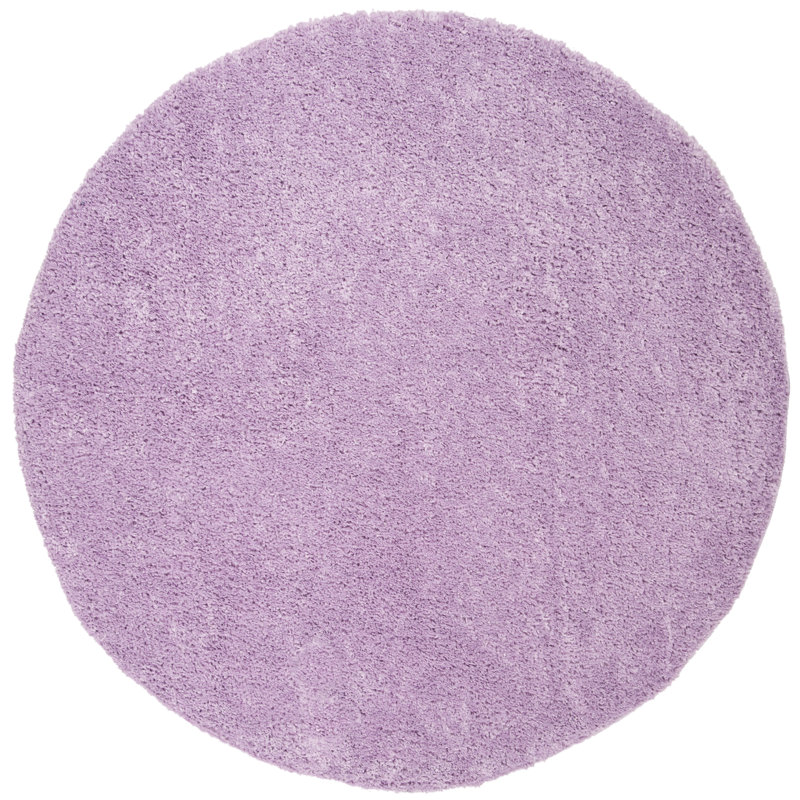 Brittney Performance solid color shag rug, Rond 6 pi 7 po, Lilas