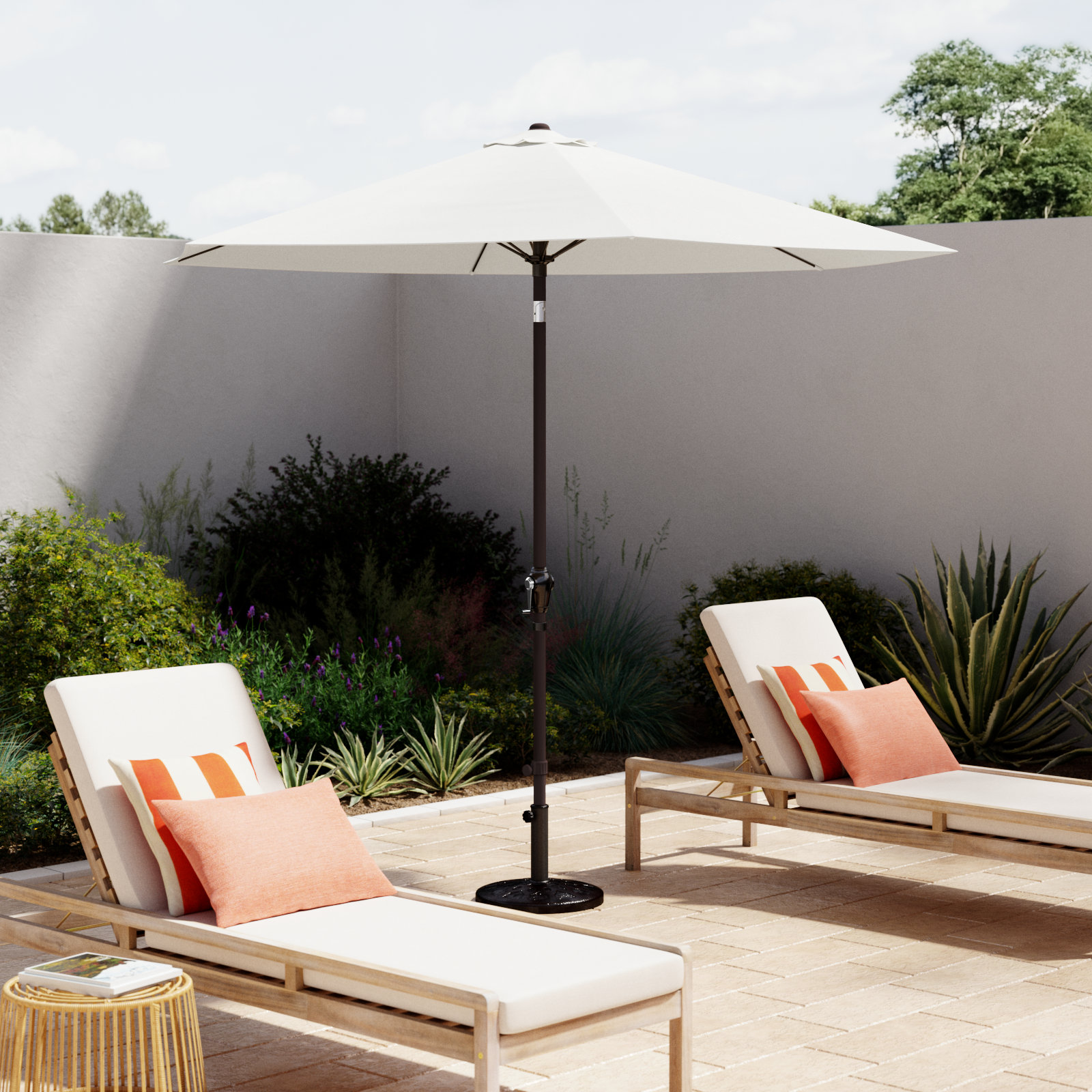 Astraea 108'' Outdoor Umbrella, Natural - Polyester