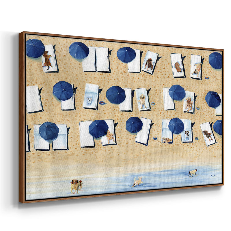 «Dogs Permis», reproduction d'art sur toile, H 25 po x l 37 po x P 2 po, Noyer