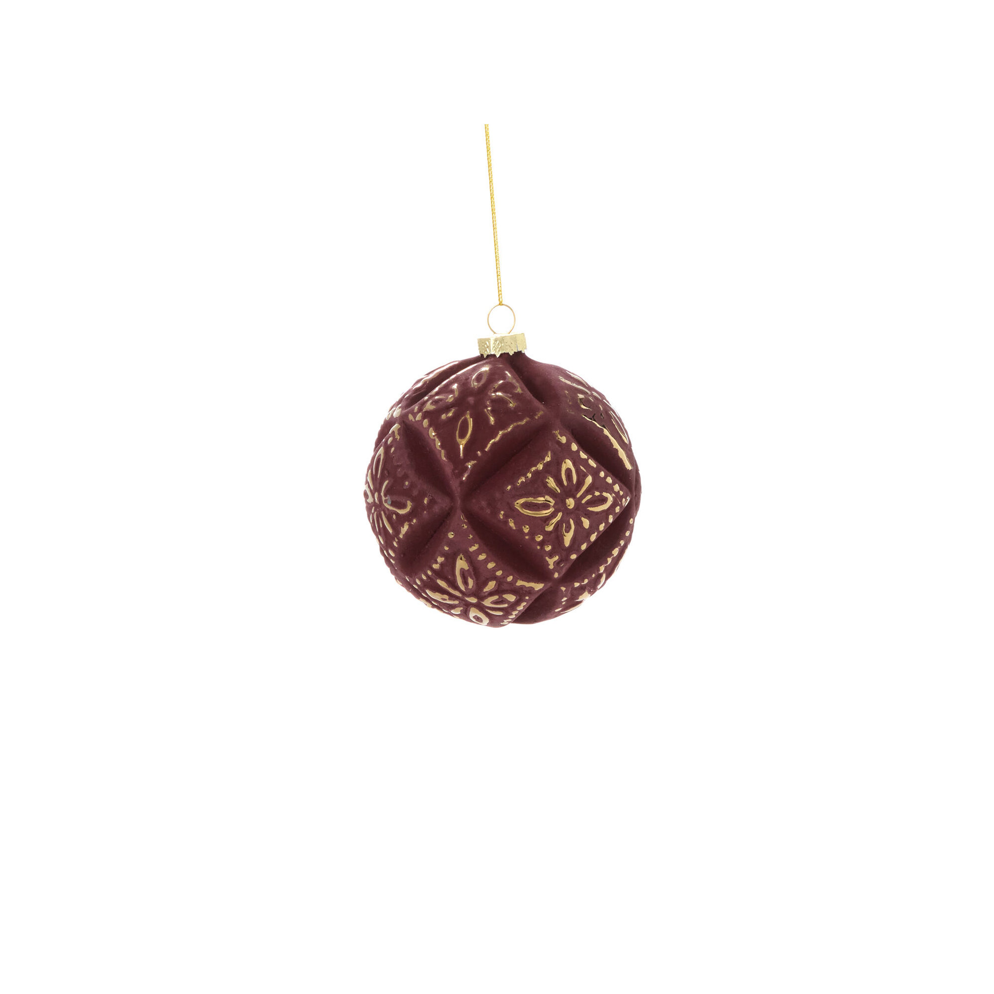 Embossed Ornament 4", Red