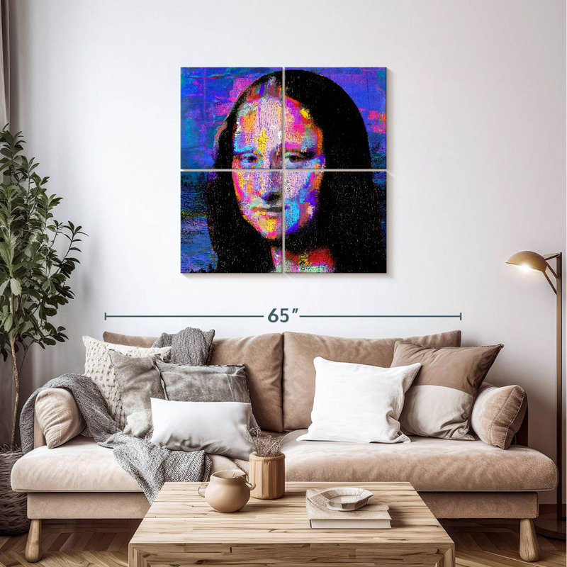 Leisha Mona Lisa électrifiée, H 38 po x l 38 po