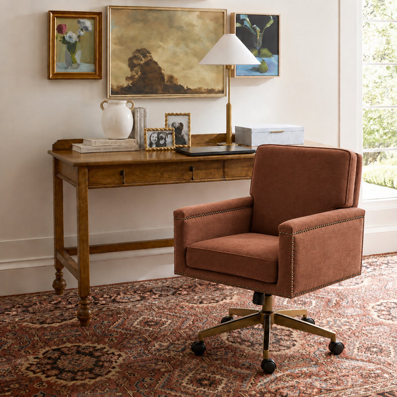 Chaise de bureau inclinable et pivotante à 360 ° Arcana, Burn Brick