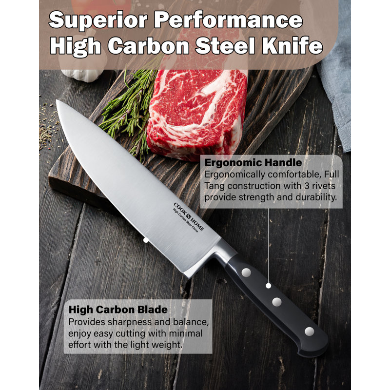 8-Inch Stainless Steel Chef's Knife with Ergonomic Handle