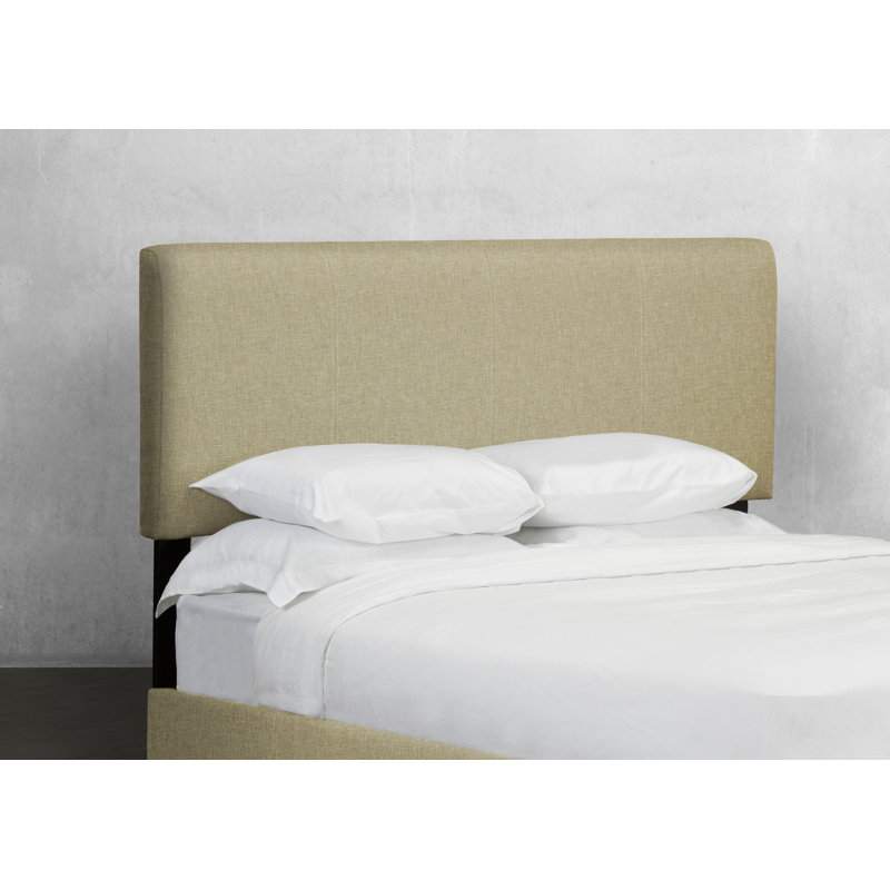 Tête de lit tapissier à panneau Waldrop, Simple, Tissu de style lin - Beige