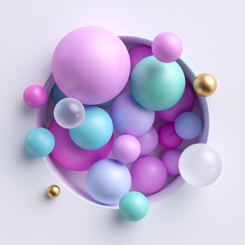 Pastel Balls - Wrapped Canvas Print, 91cm H x 91cm W x 3.8cm D