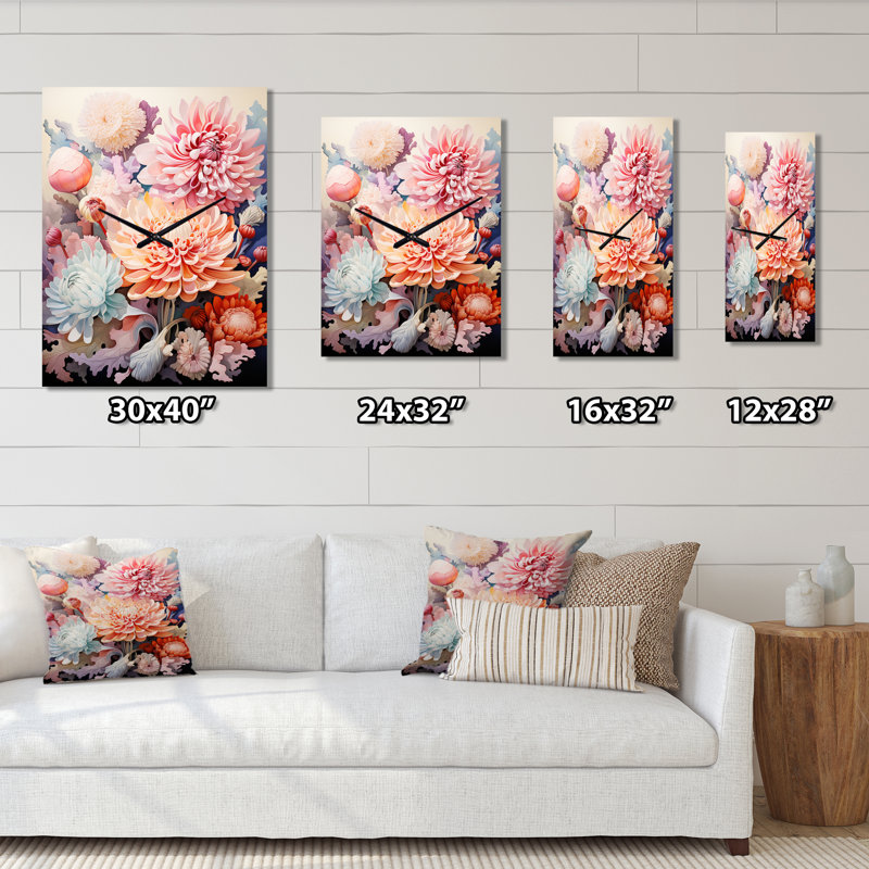 Horloge murale moderne Blossoming Beauty, Médium