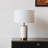 Arden 17 in. Mid-Century Modern LED Table Lamp with Fabric Drum Shade and USB Port