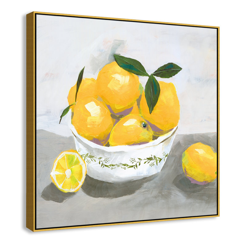 Lemons by Isabelle Z, 46.5" H x 46.5" W x 2" D, Gold Framed Canvas
