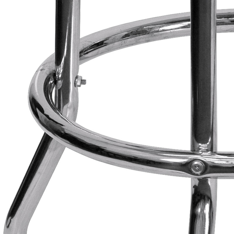 Piya Double Ring Chrome Barstool, 2, Black