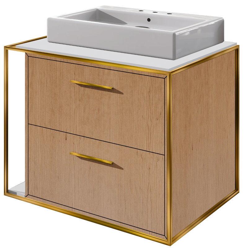 Aquagrande 18.5'' L Bathroom Sink, 3 Hole - 8" Centers