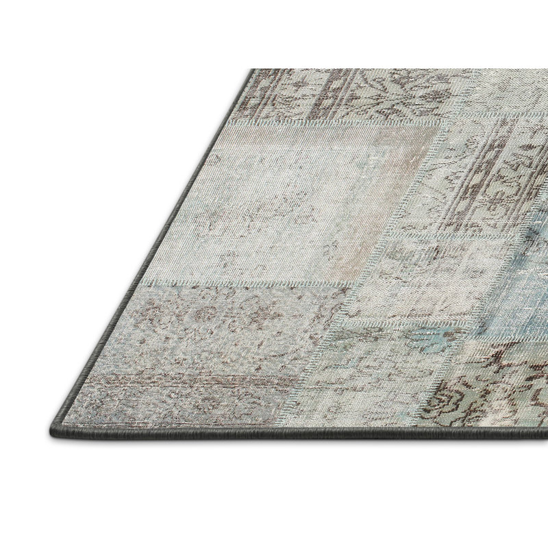 Tapis gris/beige/brun contemporain, Rectangle 6 pi x 9 pi